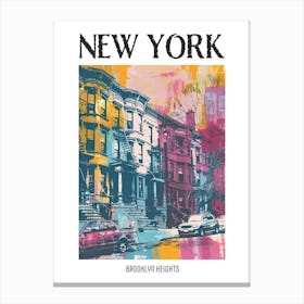 Brooklyn Heights New York Colourful Silkscreen Illustration 4 Poster Canvas Print
