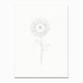 Sunflower Minimal Canvas Print