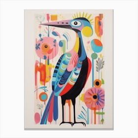 Colourful Scandi Bird Albatross Canvas Print