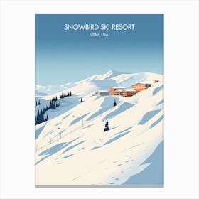 Poster Of Snowbird Ski Resort   Utah, Usa, Ski Resort Illustration 1 Canvas Print