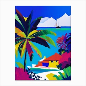 Andros Island Bahamas Colourful Painting Tropical Destination Canvas Print