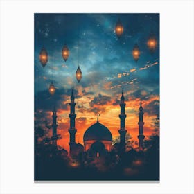 Islamic Mosque At Sunset Canvas Print