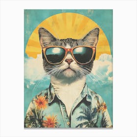 Vintage Retro Poster Cool Cat 20 Canvas Print