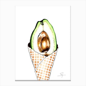 Avocado Ice Cream Kitchen llustration Canvas Print