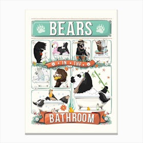 Bears In The Bathroom Canvas Print