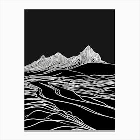 Beinn Mhanach Mountain Line Drawing 4 Canvas Print