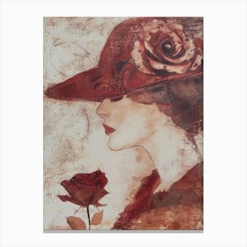 Woman In Red Hat 2 Canvas Print