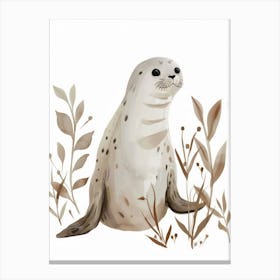 Charming Nursery Kids Animals Seal Pup 4 Canvas Print