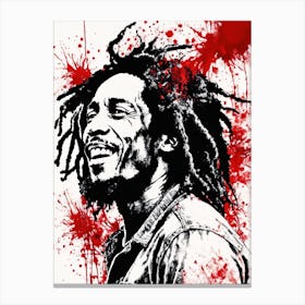 Bob Marley Portrait Ink Painting (15) Canvas Print