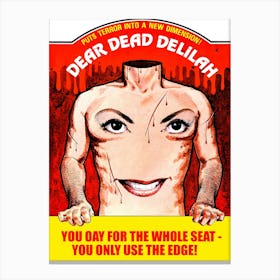 Dear Dead Delilah, Horror Movie Poster Canvas Print