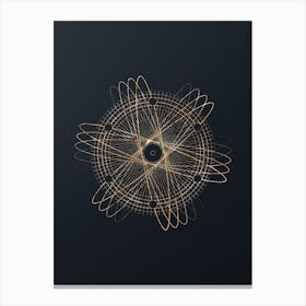 Abstract Geometric Gold Glyph on Dark Teal n.0193 Canvas Print