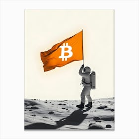 Bitcoin On The Moon 3 Canvas Print