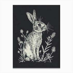 English Silver Rabbit Minimalist 4 Canvas Print