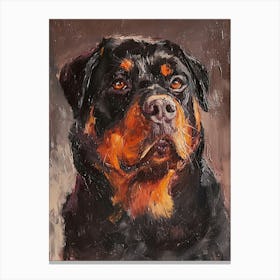 Rottweiler Acrylic Painting 7 Canvas Print