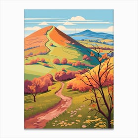 The Malvern Hills England 3 Hike Illustration Canvas Print