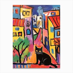 Painting Of A Cat In Istanbul Turkey 3 Canvas Print