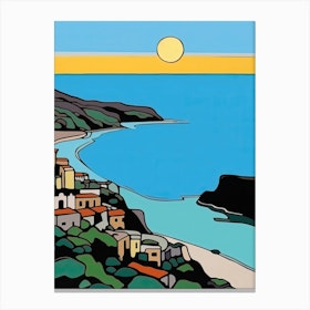 Minimal Design Style Of Amalfi Coast, Italy 2 Canvas Print