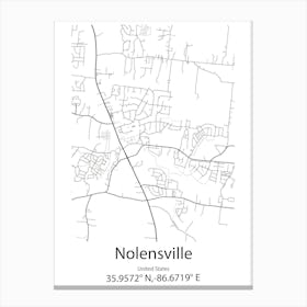 Nolensville,United States Minimalist Map Canvas Print