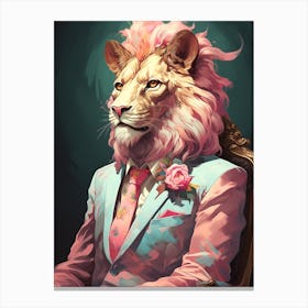 Lion In A Suit 4 Canvas Print