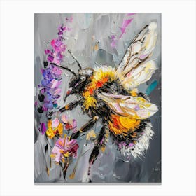 Bee On Lavender Canvas Print