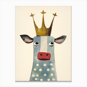 Little Cow 3 Wearing A Crown Canvas Print
