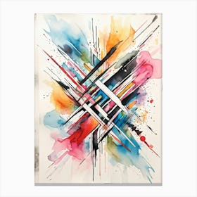 Abstract Design Hand Drawn Arrows And Markings Swirling Pattern Overlapping Lines Varying Line T (4) Canvas Print