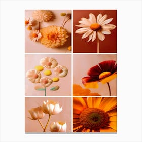 Fall Flowers, Collage, Autumn Collection Canvas Print