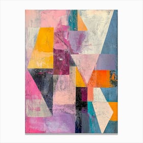 An Abstract Painting Of Some Pastel Color Geometric Shapes Canvas Print