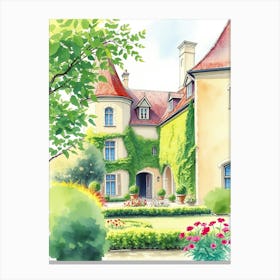 Watercolor Of A Castle Canvas Print