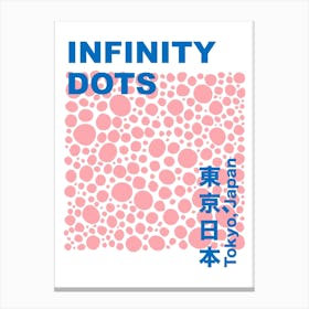 Dots Infinity Yayoi Inspired Pink Blue Canvas Print