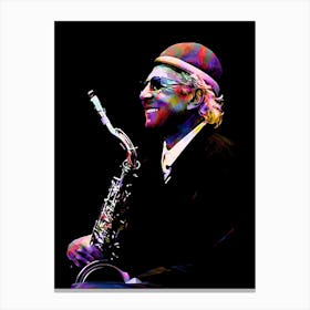 Charles Lloyd Jazz Musician in my Colorful Illustration Canvas Print