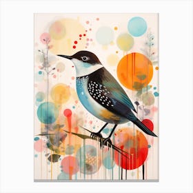 Bird Painting Collage Dipper 2 Canvas Print