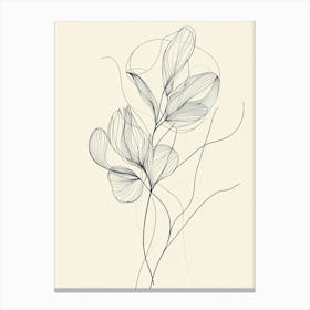 Abstract Flower Drawing Canvas Print