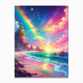 Rainbows On The Beach Canvas Print