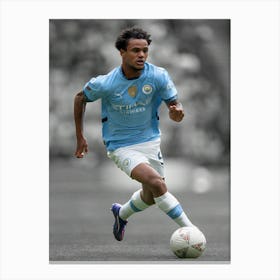 Oscar Bobb Of Manchester City Canvas Print