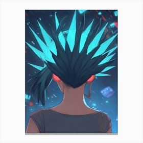 Anime Character With Spiked Hair Canvas Print