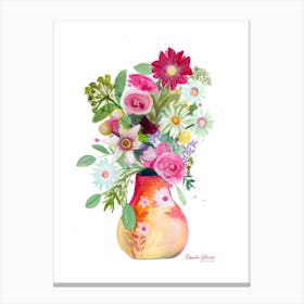 Loose Florals In Vase Canvas Print