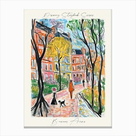 Poster Of Buenos Aires, Dreamy Storybook Illustration 4 Canvas Print