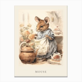 Beatrix Potter Inspired  Animal Watercolour Mouse 2 Canvas Print