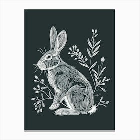 Thrianta Rabbit Minimalist Illustration 2 Canvas Print