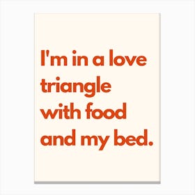 Food Triangle Kitchen Typography Cream Red Canvas Print