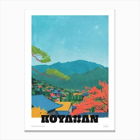 Koyasan Japan 3 Colourful Travel Poster Canvas Print