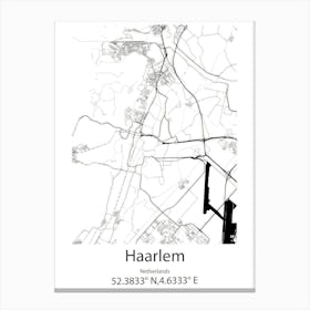 Haarlem,Netherlands Minimalist Map Canvas Print