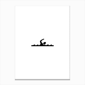 Swimming Logo print art Canvas Print