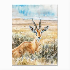 Gazelle Pastel Watercolour 3 Stampe su tela