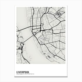 Liverpool United Kingdom Street Map Canvas Print