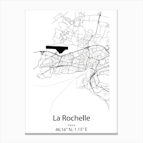 La Rochelle,France Minimalist Map Canvas Print