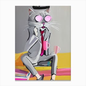 Glasses Cat Canvas Print