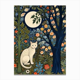 William Morris Cat In The Moonlight 6 Canvas Print