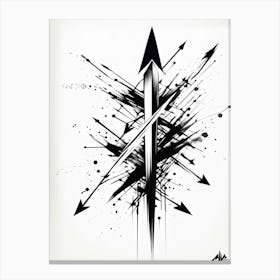 A Conceptual Digital Painting Showcasing A Grunge Infused Collection Of Hand Drawn Vector Arrows In Canvas Print